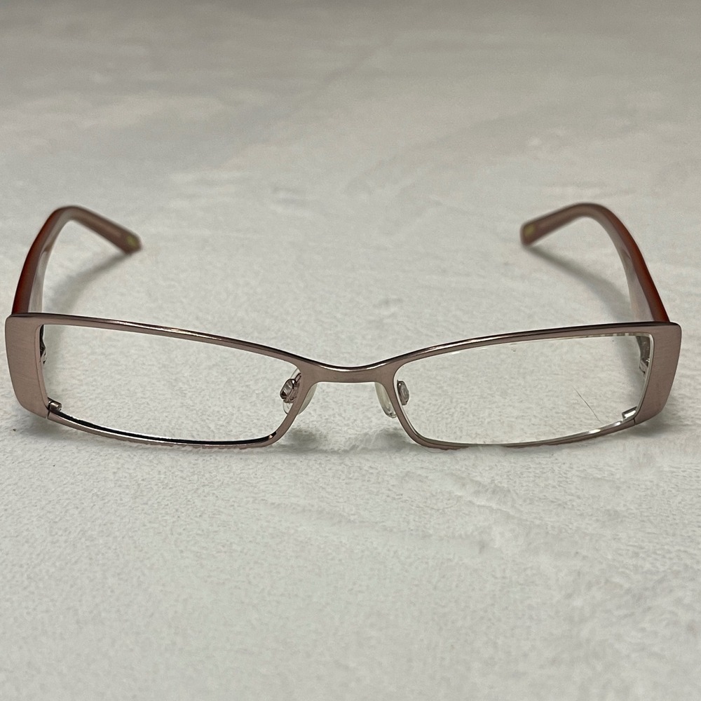 Sigrid Olsen SO 103 Blush Rose Eyeglasses Metal Frame Women Rectangle 135 Bridge